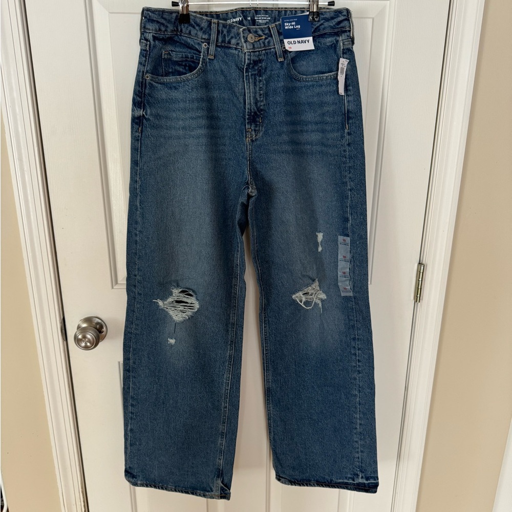 OLD NAVY Extra High-Rise Sky-Hi Wide Leg Jeans, 10